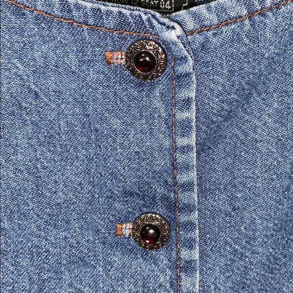 Vintage 90s Witchy Denim and Black Velvet Dress - Picture 4 of 7